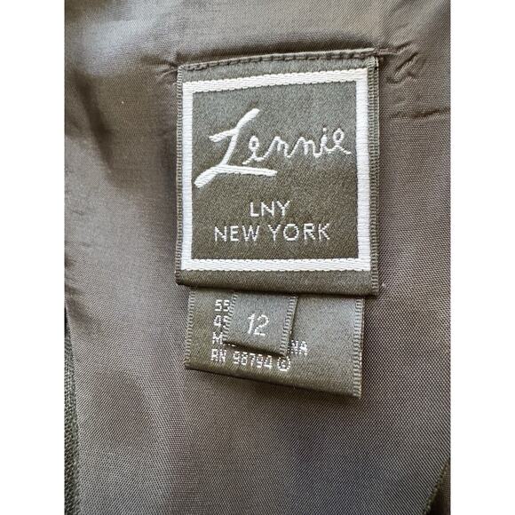 Lennie New York Dress Linen Blend Black Lined Size 12 V-neck Back Bow Cocktail - Picture 7 of 12